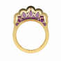 Pretty In Pink Gold Diamond Ring With Enamel