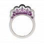 Pretty In Pink Gold Diamond Ring With Enamel