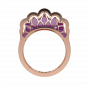 Pretty In Pink Gold Diamond Ring With Enamel