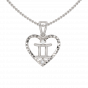 Gemini Zodiac Sun Sign Gold Diamond Pendant