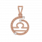 Libra Zodiac Gold Diamond Pendant