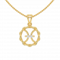 Pisces Zodiac Sun Sign Gold Diamond Pendant