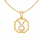 Taurus Zodiac Sun Sign Diamond Pendant