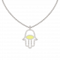 Evil Eye Hamsa Diamond and Enamel  Pendant