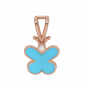 Blu Butterfly Gold Diamond Kids Pendant