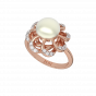 Pearl Twirls Diamond Ring