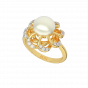 Pearl Twirls Diamond Ring