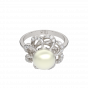 Pearl Twirls Diamond Ring