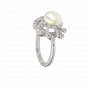 Pearl Twirls Diamond Ring