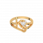 Customize Couple Initials Gold Diamond Ring