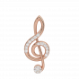 The G clef Music Note  Diamond Pendant