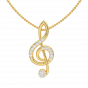 The G clef Music Note  Diamond Pendant