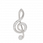 The G clef Music Note  Diamond Pendant