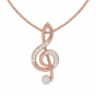 The G clef Music Note  Diamond Pendant