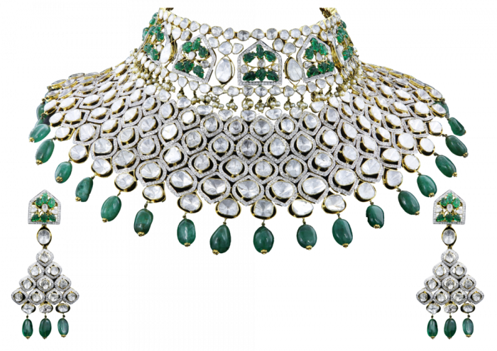 Royal Emerald & Diamond Polki Necklace