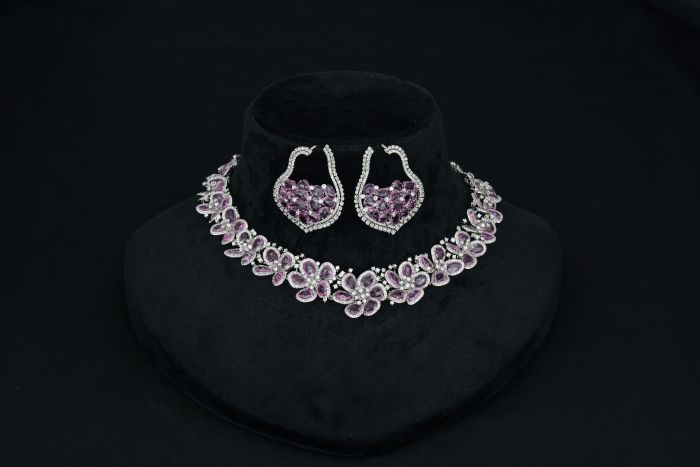  Pretty Pink - Pink Sapphire and Diamond Necklace