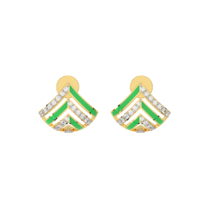 Christmas Enamel Diamond Earrings