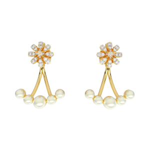 Fantastic Fall Pearl Diamond Earrings