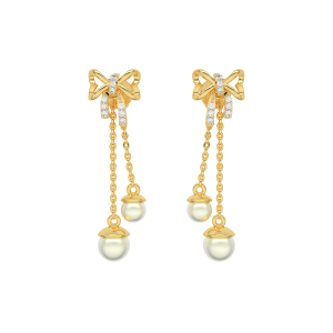 Knotty  Pearl Diamond Danglers