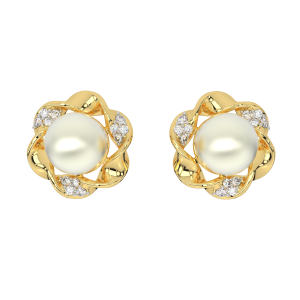 Mode N Mood Pearl Diamond Studs
