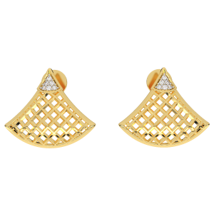 Golden Lattice Diamond Studs