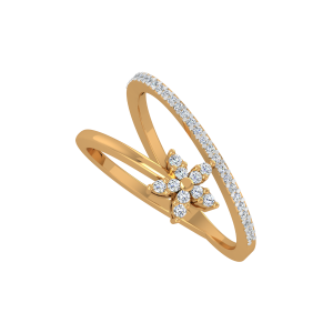 The Floral Branch Gold Diamond Ring