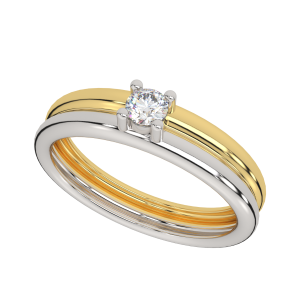  Two Tone Solitaire  Diamond Ring