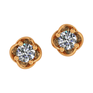 Golden Petals Diamond Studs