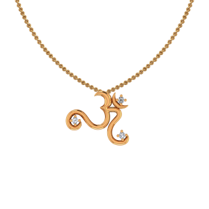 Auspicious Om Gold Diamond Pendant