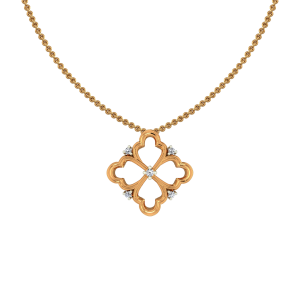Golden Tracery Gold Diamond Pendant