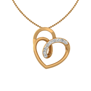 Heart Loops Gold Diamond Heart Pendant