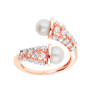 Embrace The Hug Diamond with Pearl Ring