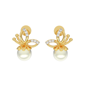 Wholesome Pearl Diamond Earrings