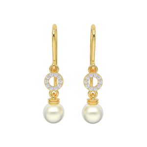 Enticing Sunshine Pearl Diamond Earrings