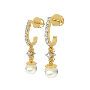 White Droplets Diamond  Earrings