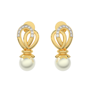 Flying Pearls  Diamond Earrings