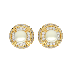 The Pearl  Diamond Studs