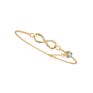 Infinity With Blue Heart  Diamond Bracelet 