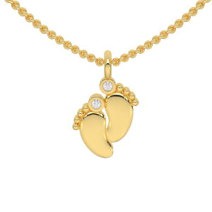 Baby Feet Gold Diamond Kids Pendant