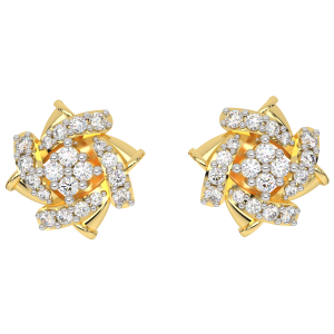 Floral Wheeling Diamond Earrings