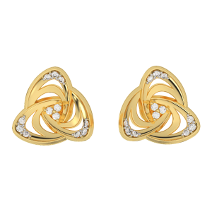 Golden Whirl Diamond Studs