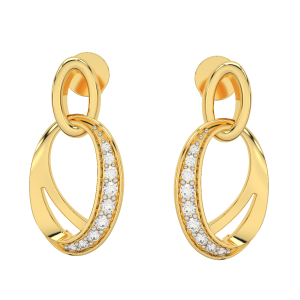 Classic Double Loop Diamond Earrings