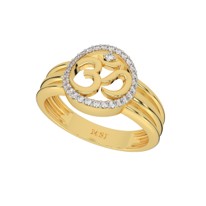 Auspicious Om Halo Diamond Men's Ring