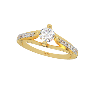 Crown Cardinal Solitaire Diamond Ring