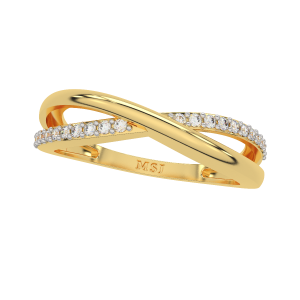 Golden Stitch  Diamond Ring