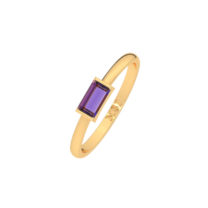 Amethyst bugette ring