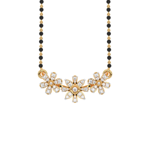 Flowery Diamond Mangalsutra Pendant