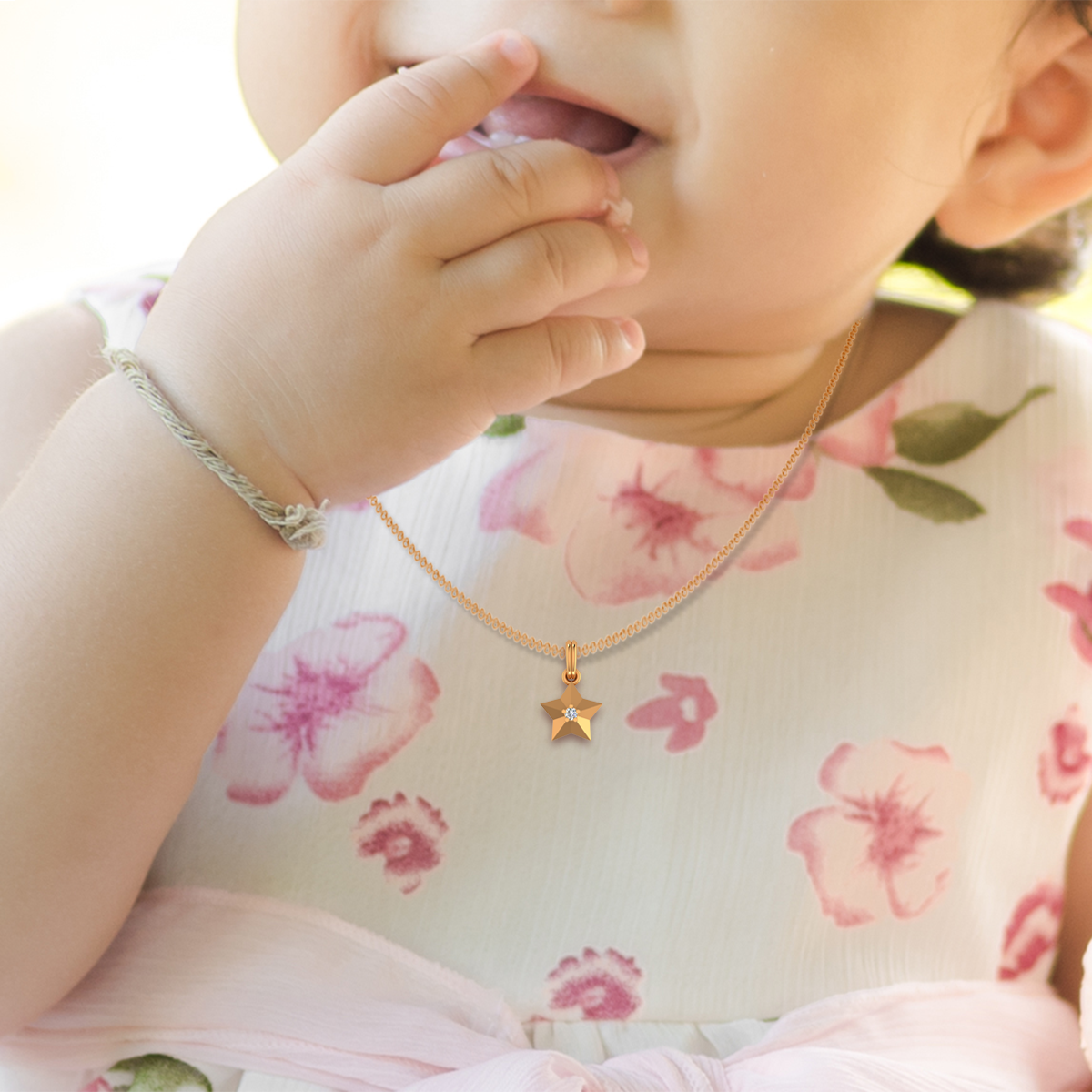 MSPG00036KPD Gold Diamond Kids Pendant