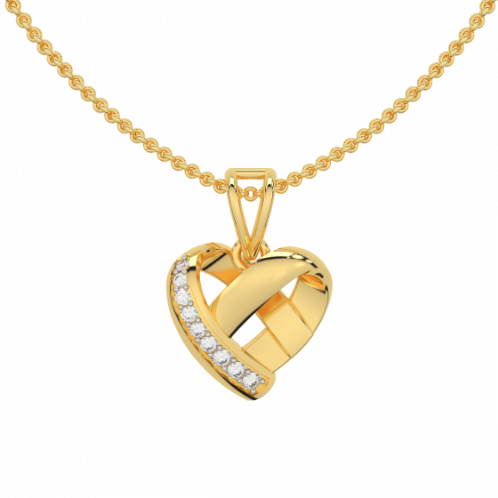 Twist N Turn Gold Diamond Heart Pendant