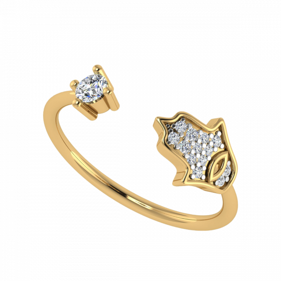 Open Hamsa Diamond Ring